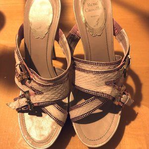 Rene Caovilla pink + gold rhinestone sl